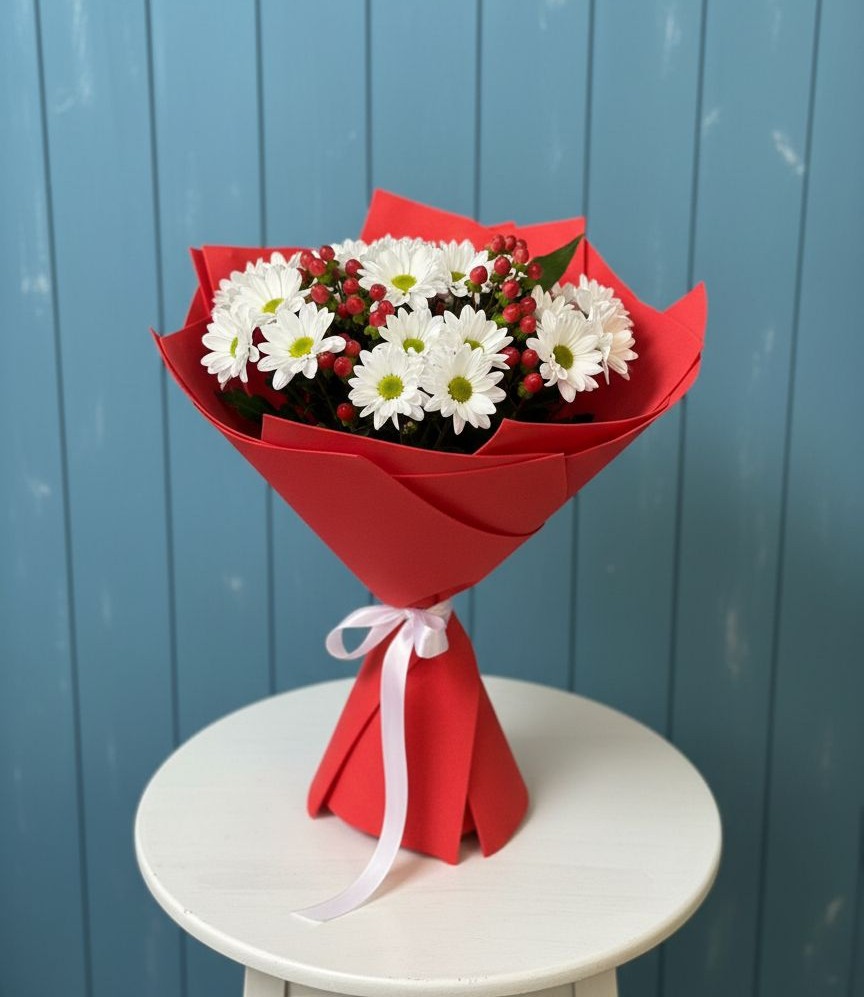 Букет цветов из: Хризантемы в Путевке