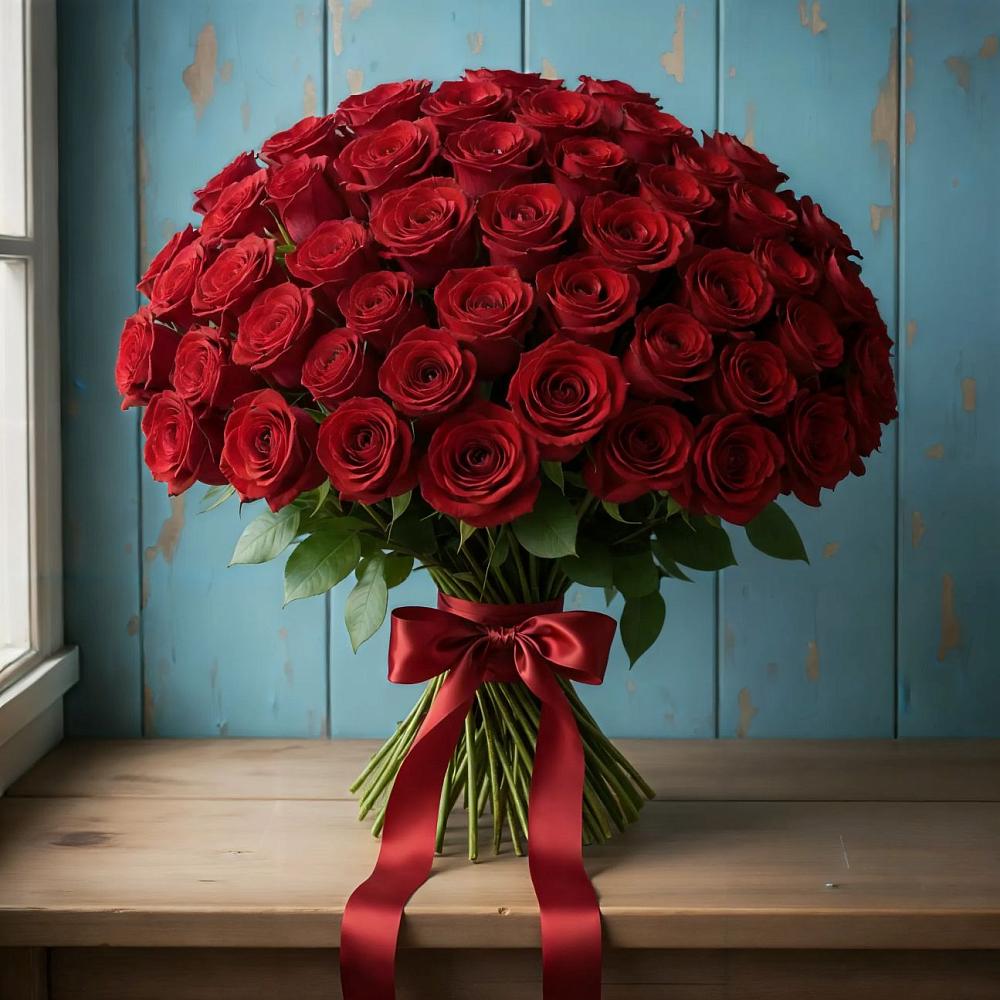 Букет Красные розы Блэк Меджик в Путевке