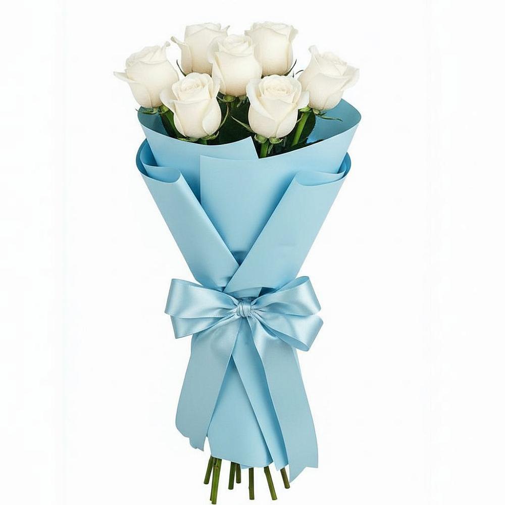 Букет 7 белых роз Проуд в Путевке