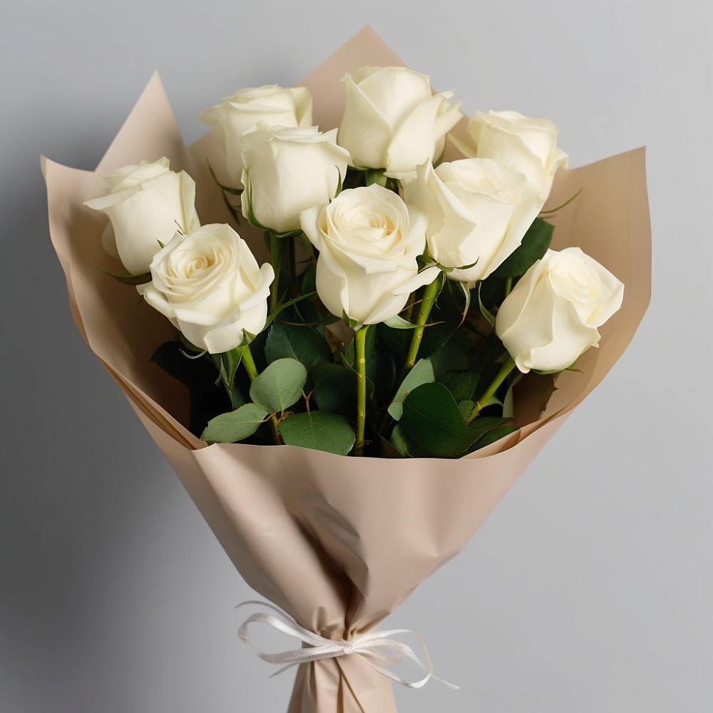 Букет 9 Белых роз Эдлесс Лав в Путевке