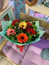 Букет цветов из:  Герберы, Хризантемы и Альстромерии #REPLACE_PRED# Путевке