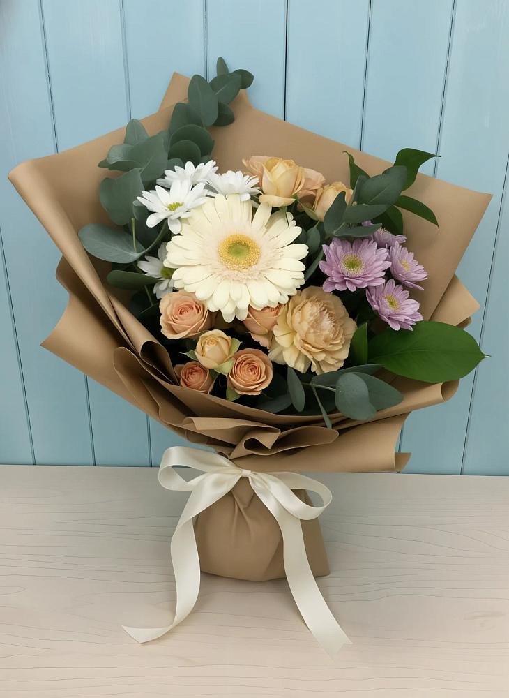 Букет цветов из: Герберы и Хризантемы в Путевке