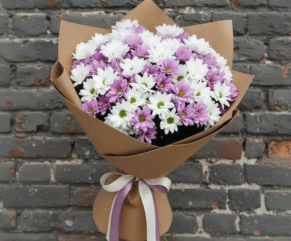 Букет цветов из: Хризантемы в Путевке