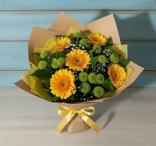 Букет цветов из:  Герберы и Хризантемы в Путевке