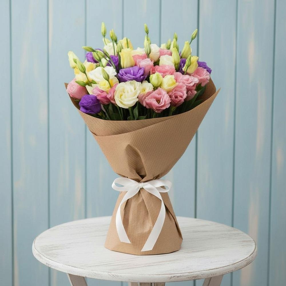 Букет цветов из: Лизиантусы в Путевке