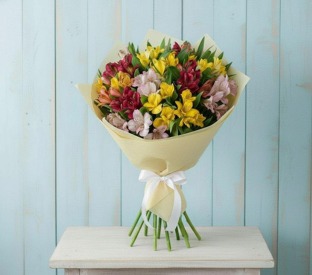 Букет цветов из: Альстромерии в Путевке