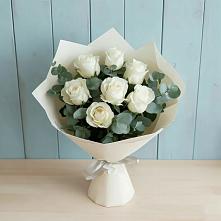 Букет Белые розы в Эвкалипте #REPLACE_PRED# Путевке