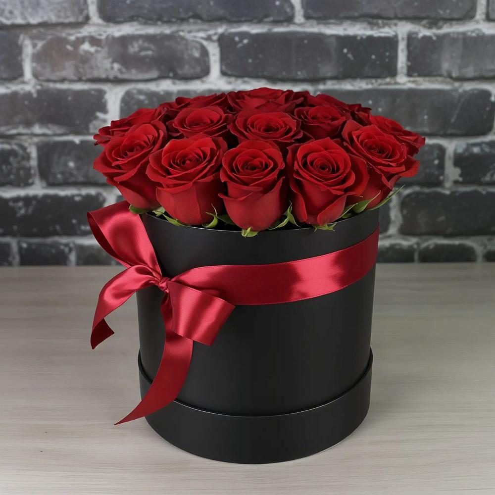 Цветочная композиция из Розы в шляпной коробке в Путевке