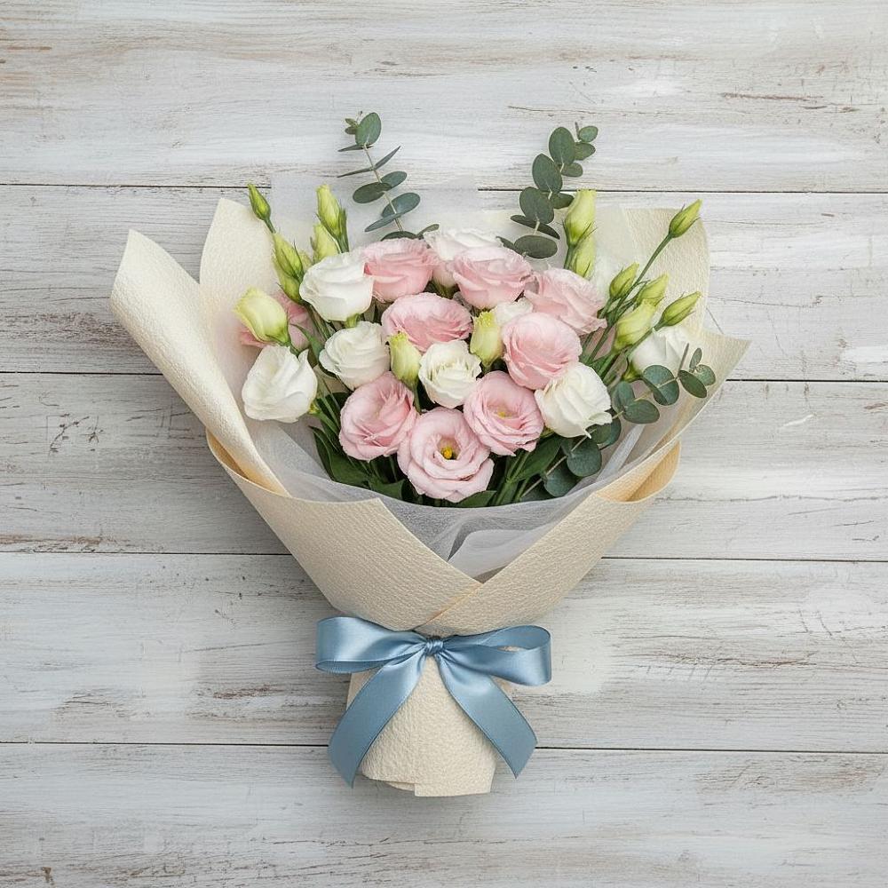 Букет цветов из: Лизиантусы в Путевке